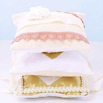 X-Molde de costura – almofada para alianças de casamento