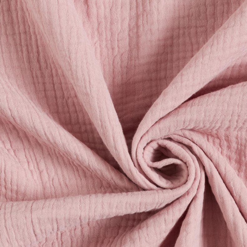 GOTS Musselina de algodão de três camadas – rosa-velho claro,  image number 4