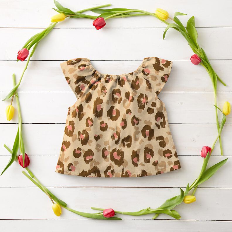 Popelina de algod&atilde;o Padr&atilde;o Leo &ndash; am&ecirc;ndoa/rosa emba&ccedil;ado,  image number 6