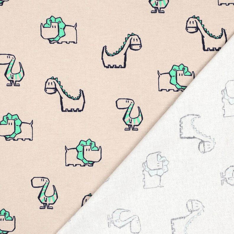 Flanela de algodão Dinossauros atrevidos | Poppy Fabrics – natural/verde esmeralda,  image number 4