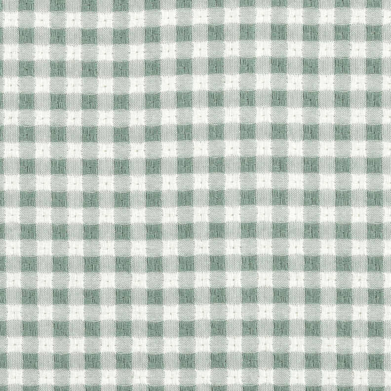 Tecido de algodão Textura xadrez – branco/verde amarelado,  image number 1