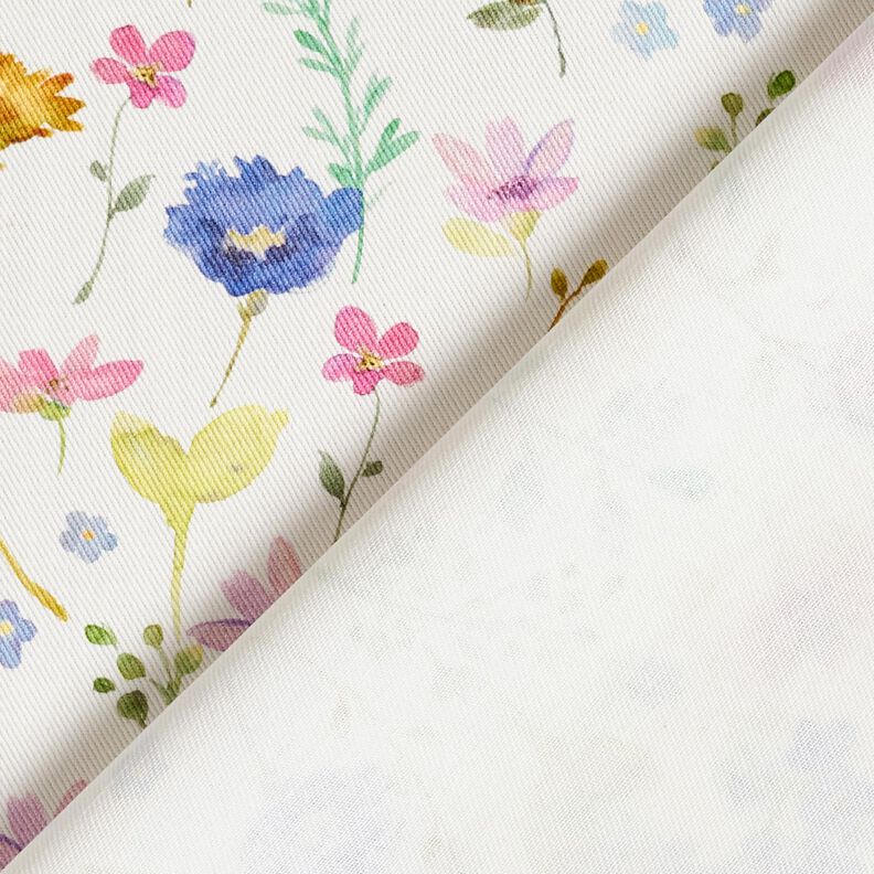 Tecido para decoração Sarja de algodão Flores dos prados – marfim/azul violeta,  image number 4