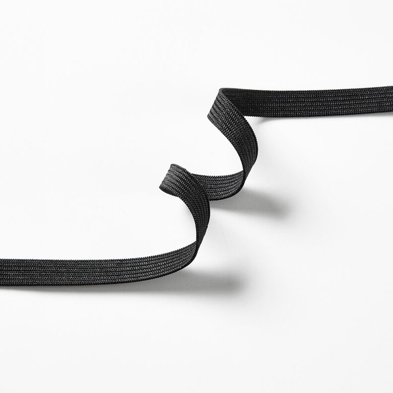 Fita elástica lisa [5 m | 10 mm] – preto,  image number 2