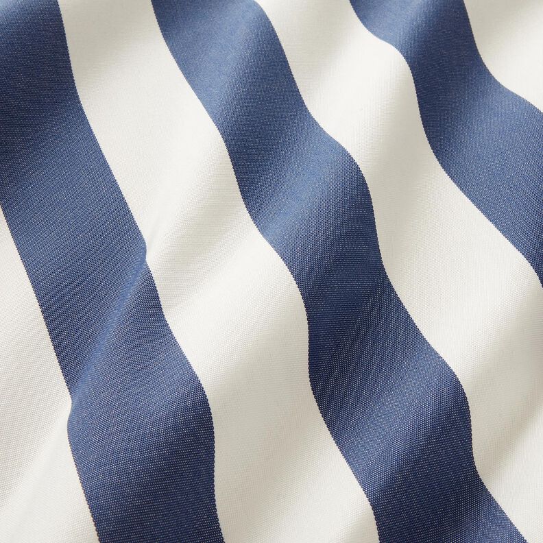 Tecido para exteriores Lona Riscas grossas – índigo/marfim,  image number 2