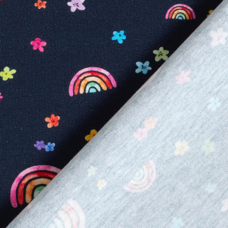 Jersey de algodão Flores coloridas e arco-íris Impressão Digital – azul-noite/mistura de cores,  image number 4