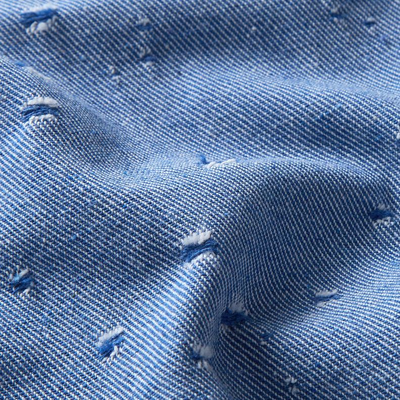 Denim Mistura de algodão Destroyed Look – azul real,  image number 2