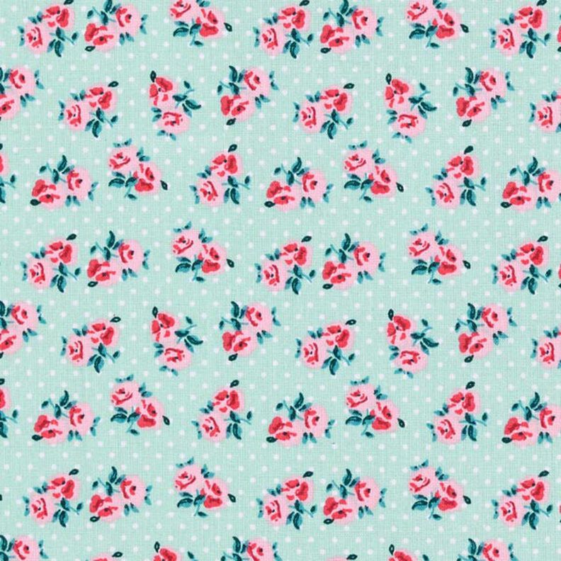 Tecido de algodão Cretone Rosas pequenas – verde-menta,  image number 1
