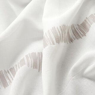 Tecido para cortinados Voile Riscas suaves 295 cm – cinzento-seda/marfim, 
