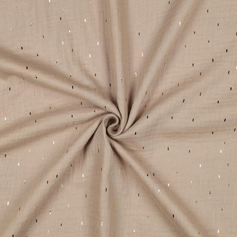 Musselina/ Tecido plissado duplo Retangular Estampado prateado | Poppy Fabrics – anémona/ouro,  image number 3