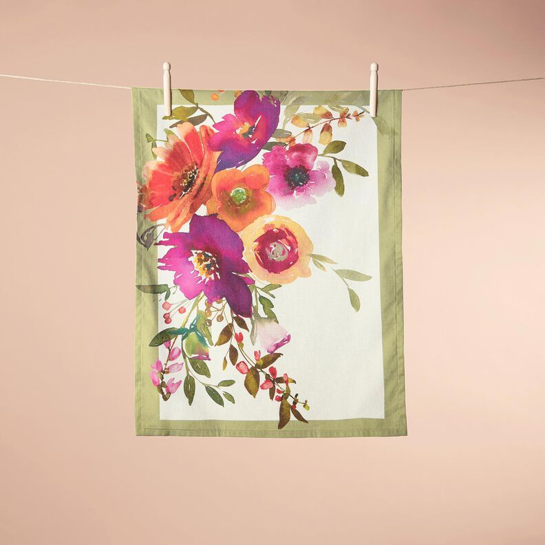 Painel decorativo Trio Flores em aguarela – marfim/baga,  image number 7