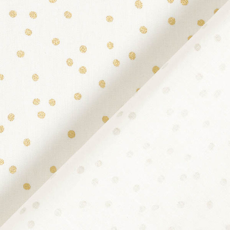 Tecido de algodão Popelina Pintas finas – branco sujo/dourado,  image number 4