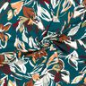 Jersey de viscose Flores modernas – azul petróleo/cobre,  thumbnail number 3