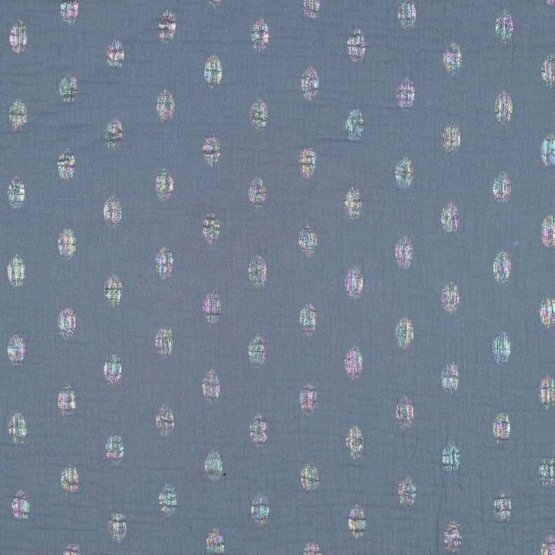 Musselina/ Tecido plissado duplo Pintas Estampado prateado | by Poppy – cinza claro,  image number 1