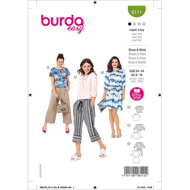 Blusa | Burda 6111 | 34-44,  image number 1