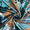 Crepe Cetim Palmeiras e Costela-de-ad&atilde;o &ndash; azul brilhante/preto azulado,  thumbnail number 3