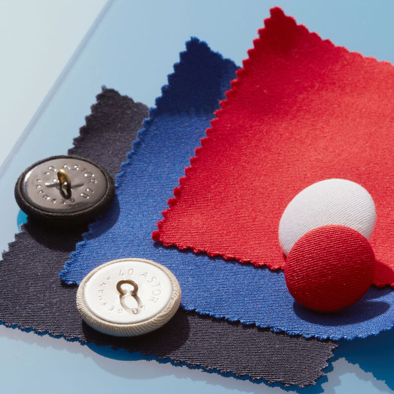 Botão forrado, Sarja de algodão stretch – preto,  image number 2