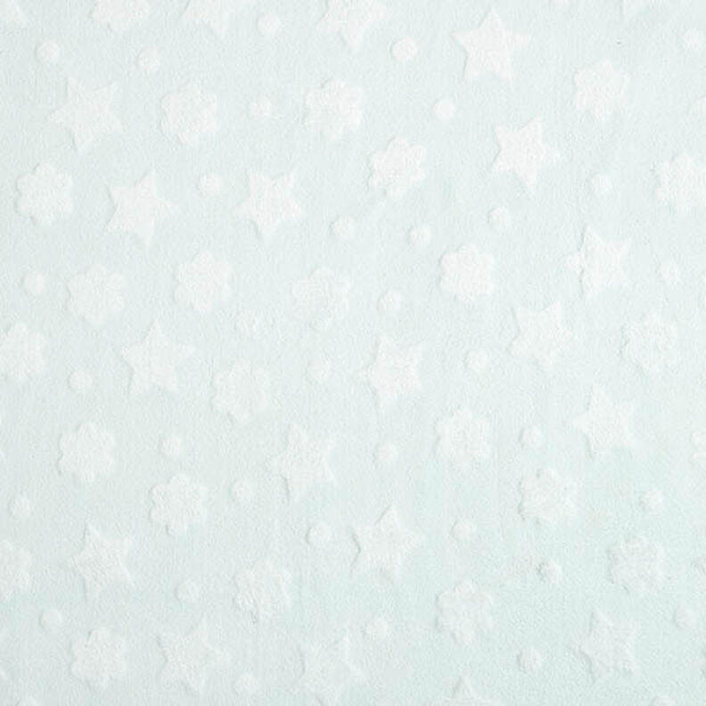 Tecido polar fofinho Estrelas e flores – menta clara,  image number 1
