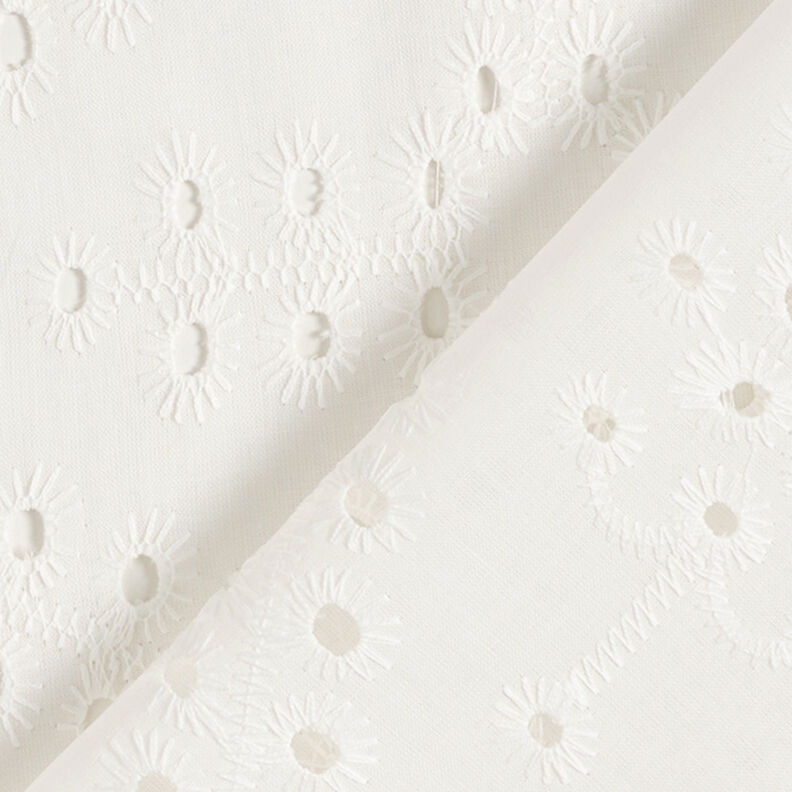 Tecido de algodão Bordado inglês Gotas – branco,  image number 4