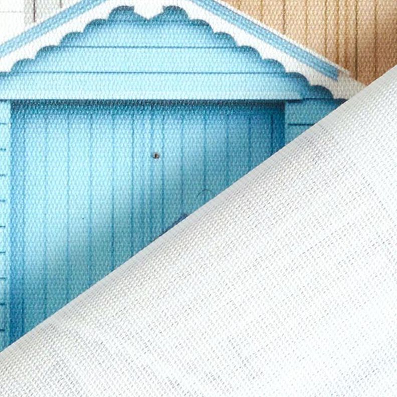 Tecido para exteriores Lona Casas de praia – azul/branco,  image number 4