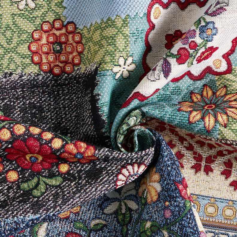 Tecido para decoração Gobelina Retalhos para calças de ganga – bege claro/azul ganga,  image number 3