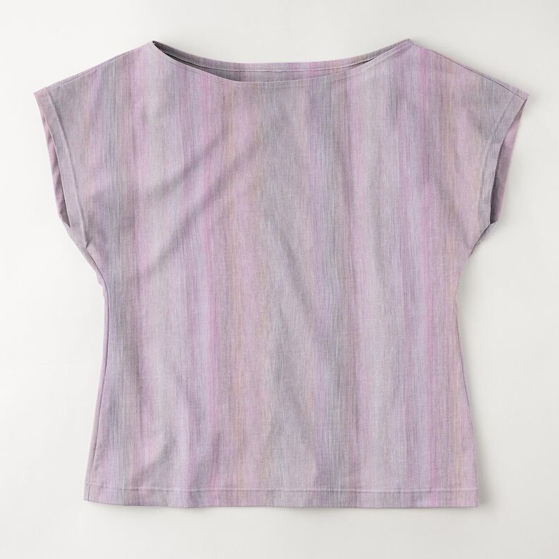 Jersey de algodão Riscas delicadas Gradação de cor – lilás,  image number 5