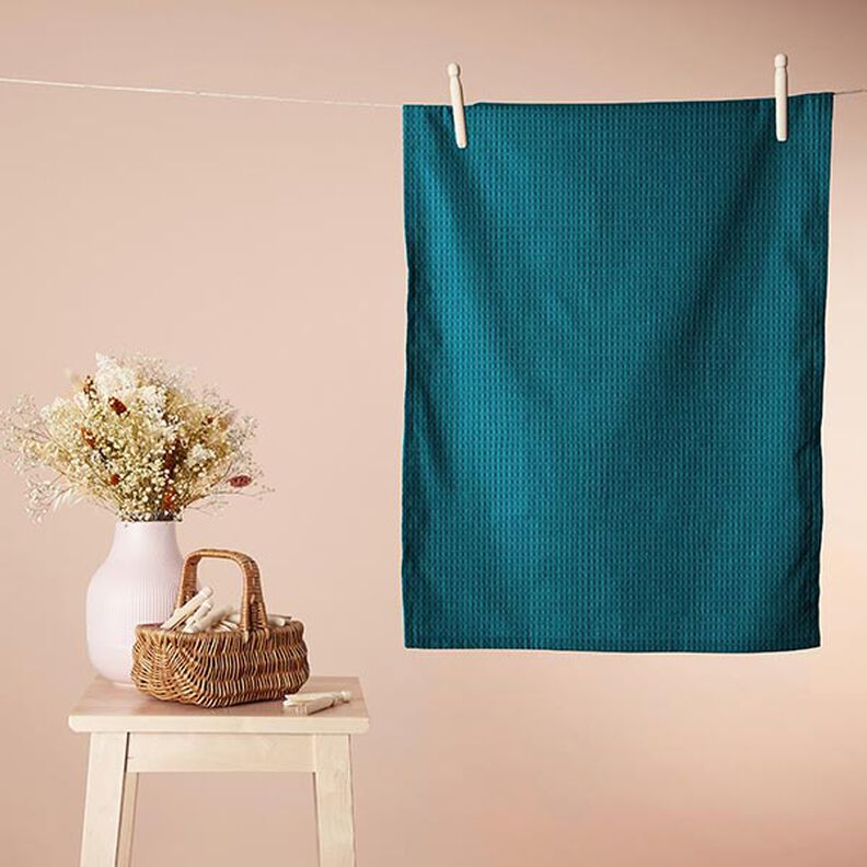 Tecido piqué em favo – azul petróleo,  image number 6