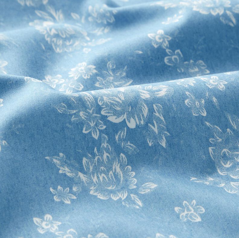 Chambray Rosas pequenas – azul claro/branco sujo,  image number 2