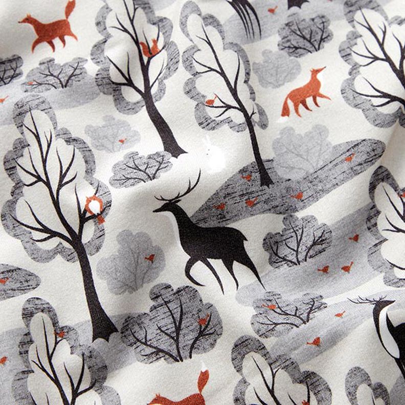 Sweatshirt cardada Animais da floresta abstratos Impressão Digital – cinzento-névoa,  image number 2