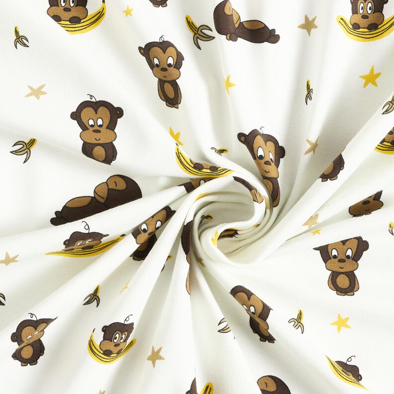 Jersey de algodão Macacos e bananas – branco sujo,  image number 3