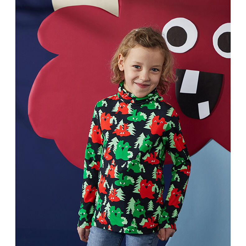 Jersey de algodão Médio Liso – azul petróleo,  image number 9