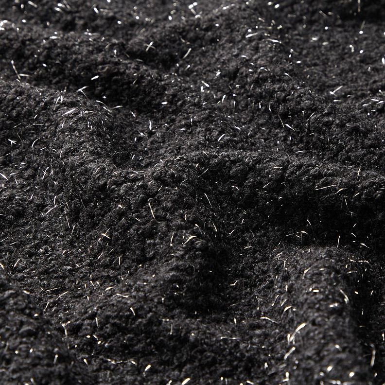 Malha Bouclé Fios brilhantes – preto,  image number 2