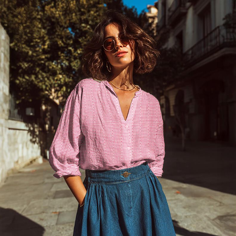 Tecido de algod&atilde;o Jacquard losangos e cora&ccedil;&otilde;es &ndash; pink/branco,  image number 5