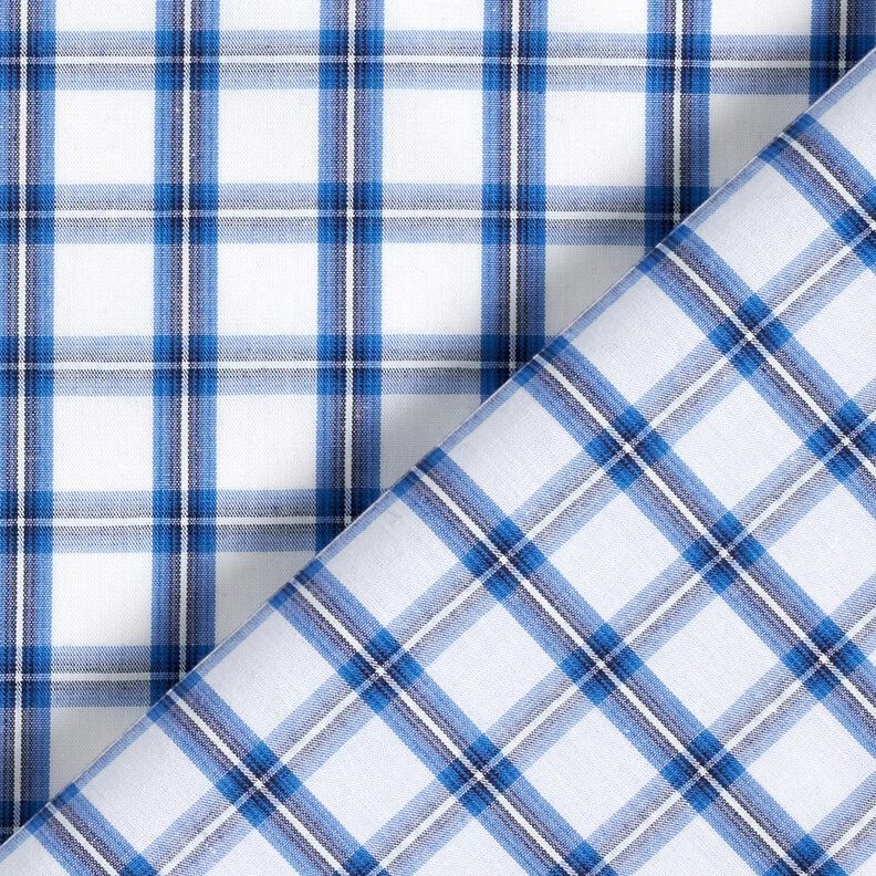 Tecido de algodão Xadrez Camisa – branco/azul,  image number 4