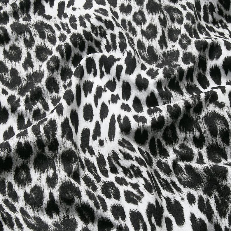 French Terry cardado Leopardo-das-neves Impressão digital – preto/branco,  image number 2