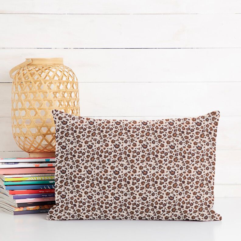 Tecido de algodão Cretone Grandes manchas de leopardo – castanho médio/bege claro,  image number 6