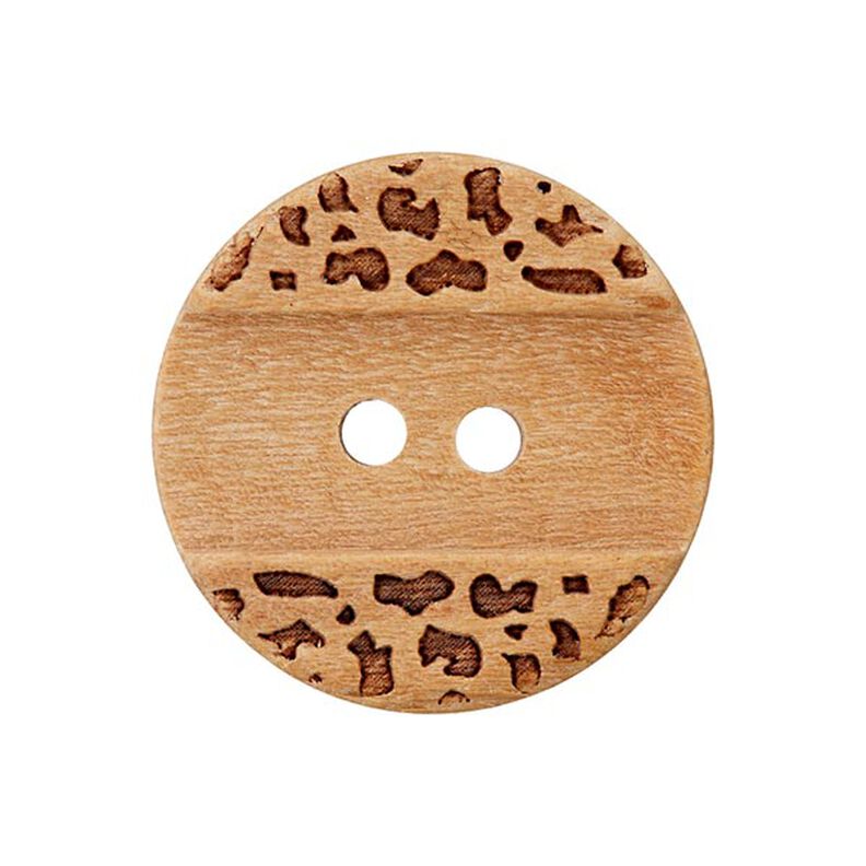 Botão de madeira, 2 furos  – beige,  image number 1
