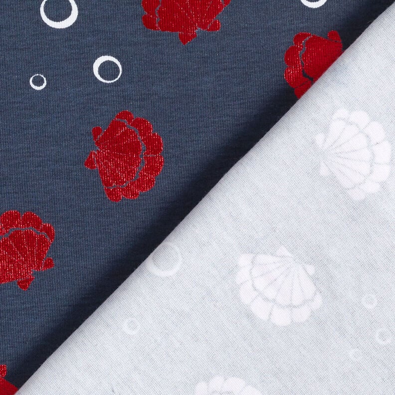 Jersey de algod&atilde;o Conchas Met&aacute;lico &ndash; preto azulado/vermelho,  image number 6