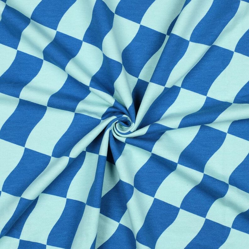 Softsweat Xadrez ondulado | Poppy Fabrics – azul real/azul-gelo,  image number 3