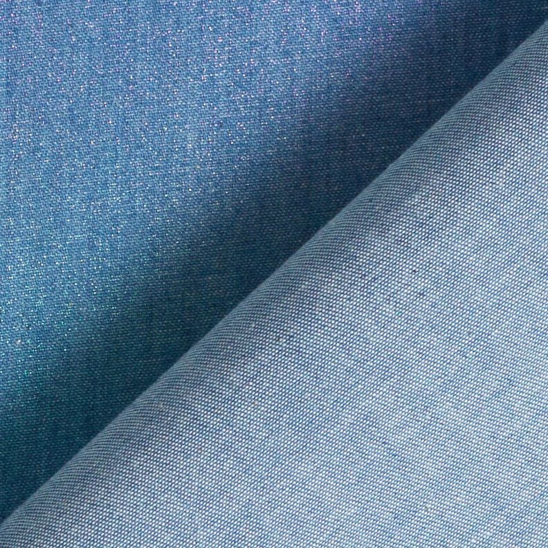 Chambray Brilho do arco-íris Estampado prateado | Poppy Fabrics – azul ganga/colorido,  image number 4