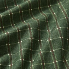 Tecido para decoração Meio linho Panamá Xadrez elegante – verde pinheiro/carmin, 