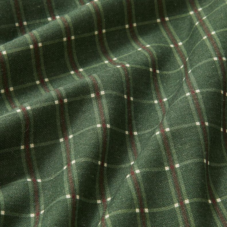 Tecido para decoração Meio linho Panamá Xadrez elegante – verde pinheiro/carmin,  image number 2