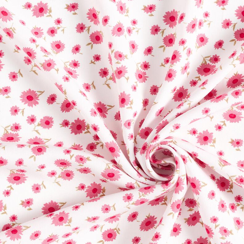 Tecido de viscose Flores delicadas – branco,  image number 3