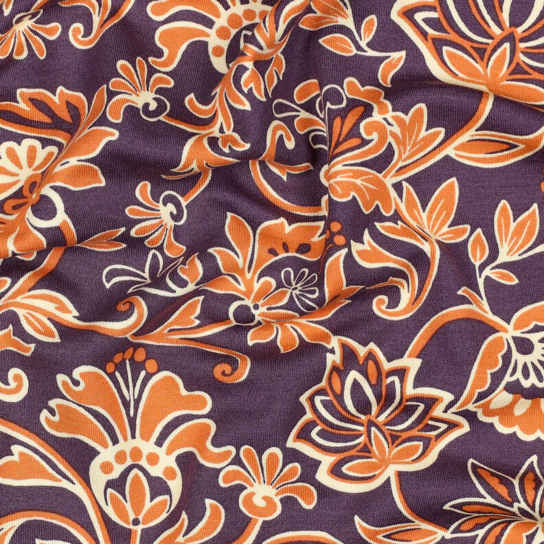 Jersey Romanit Flores Paisley | Poppy Fabrics – roxo,  image number 2