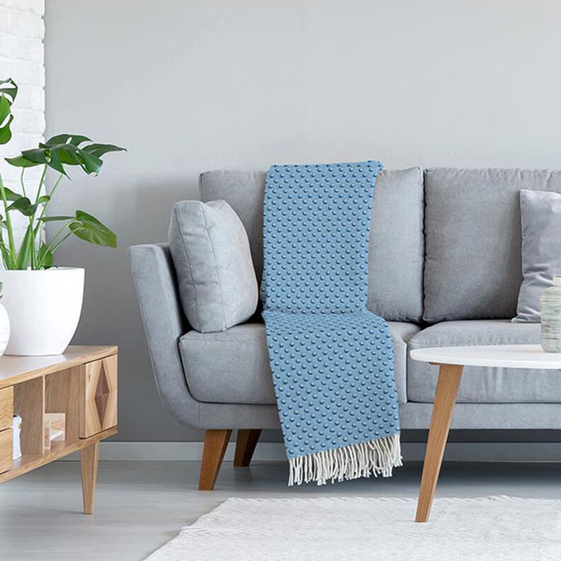 Tecido polar fofinho pintas gravadas – azul claro,  image number 5