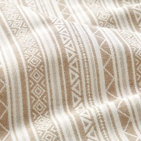 Tecido para decora&ccedil;&atilde;o Jacquard Riscas &eacute;tnicas &ndash; an&eacute;mona/branco sujo, 