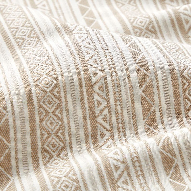 Tecido para decora&ccedil;&atilde;o Jacquard Riscas &eacute;tnicas &ndash; an&eacute;mona/branco sujo,  image number 2