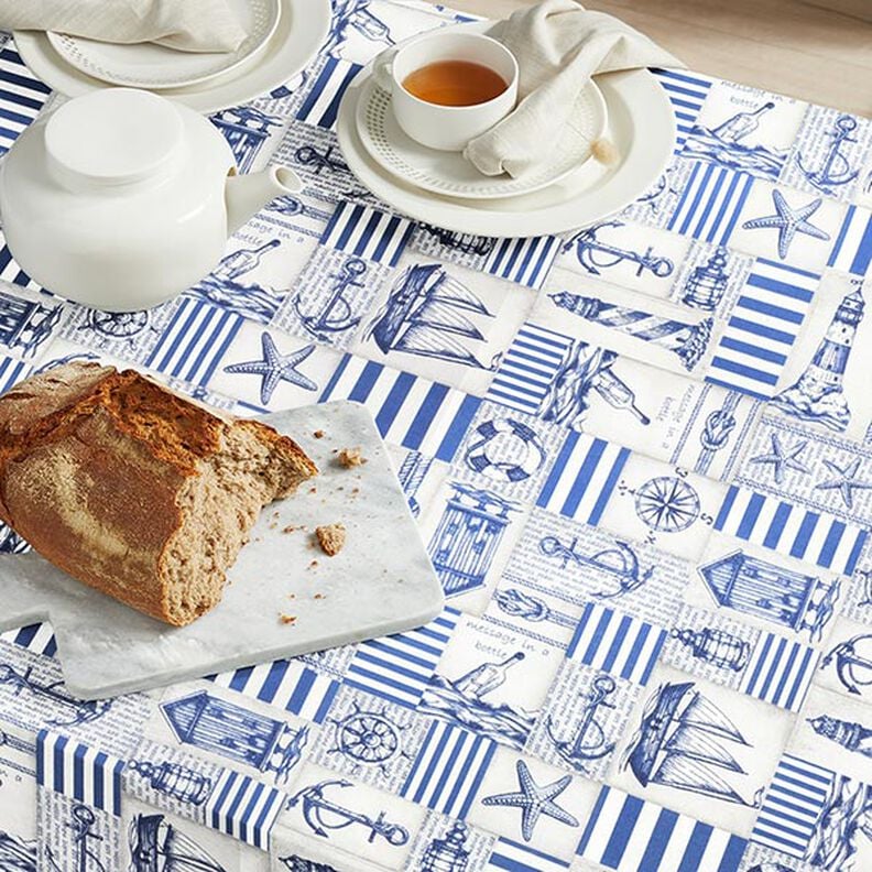 Algodão revestido Marítimo – azul aço/natural,  image number 6