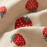Tecido para decora&ccedil;&atilde;o Meio linho Panam&aacute; Morangos pequenos &ndash; vermelho/natural,  thumbnail number 2