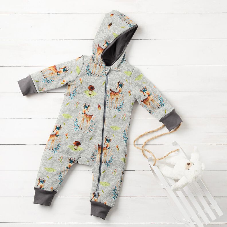 Tecido polar alpino Veado romântico – cinzento-prateado/natural,  image number 6