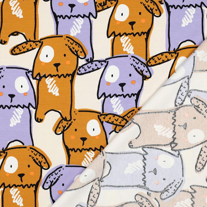 Jersey de algodão Cães de orelhas caídas | Poppy Fabrics – branco sujo,  image number 4